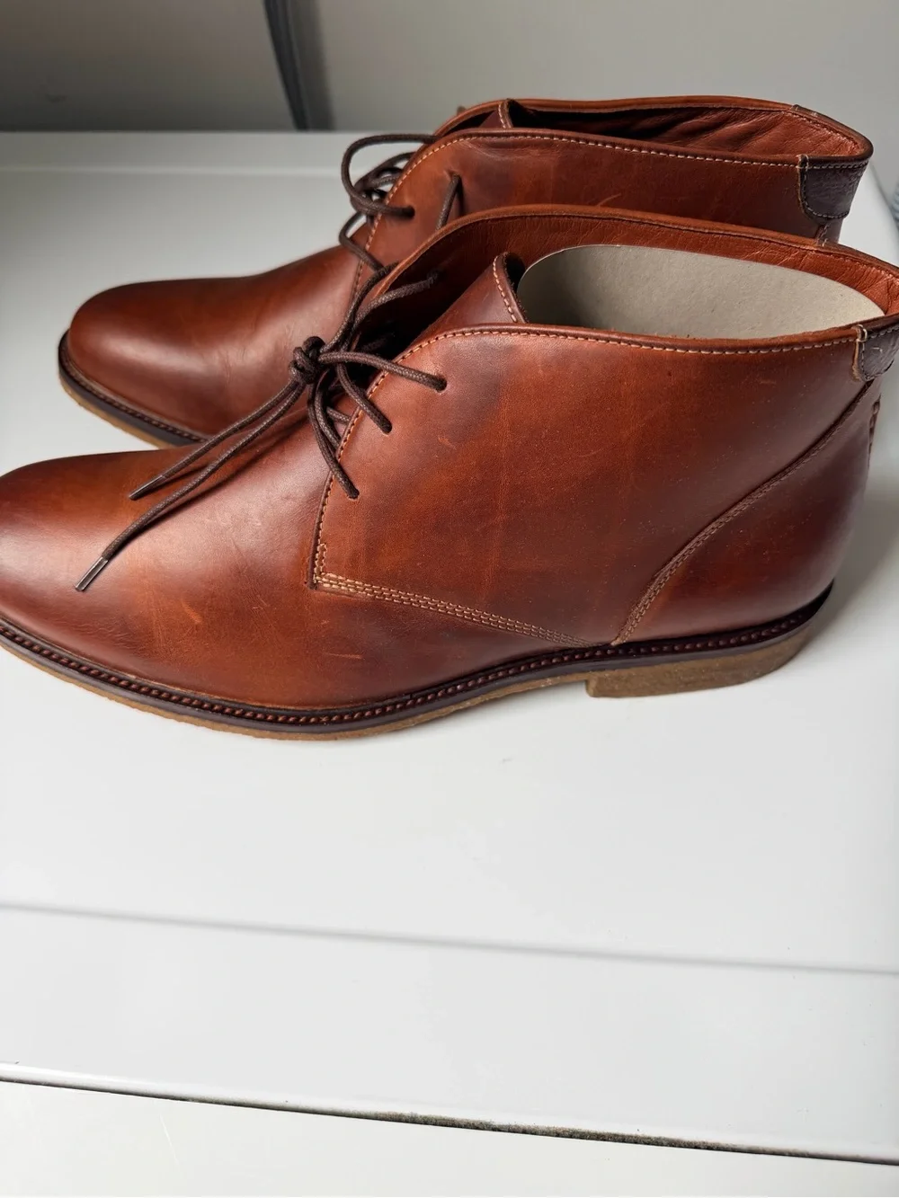 NWT Johnston Murphy Copeland Chukka Red Brown Oiled Leather Boots -